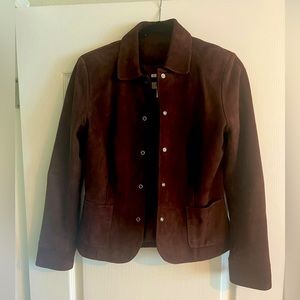 Brown Suede blazer jacket, Vakko Sport